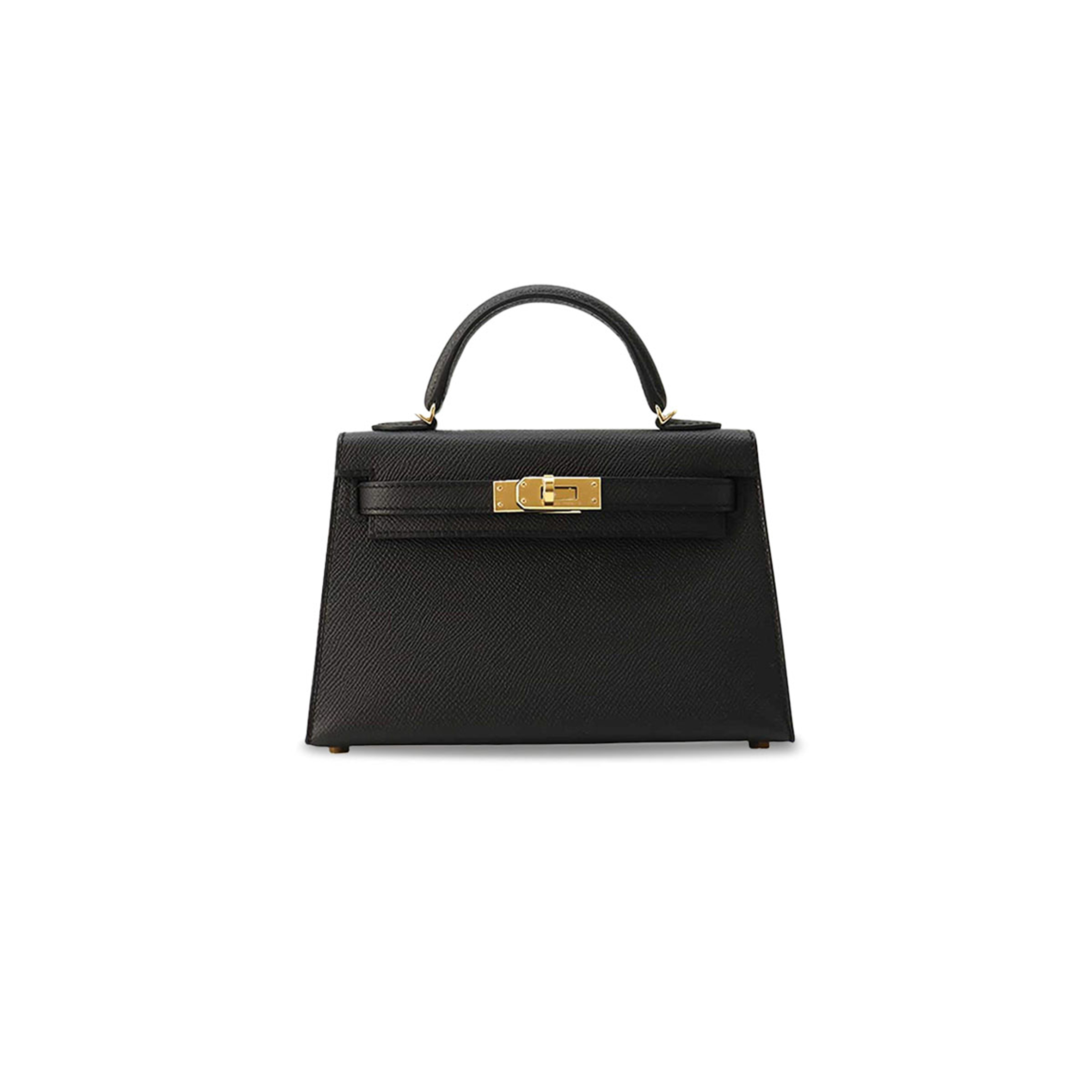 HERMÈS MINI KELLY DO BLACK EPSOM BAG (19*12*5.5cm) 